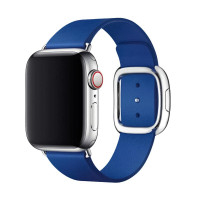Кожаный ремешок Modern Buckle Leather для Apple Watch 38/40/41mm Silver/Cosmos blue